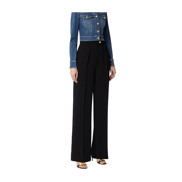 Elisabetta Franchi Pantaloni Pantalone Donna con pence Nero - Francavilla Moda